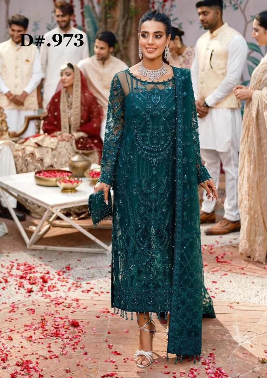 Net  Luxury Organza Embroidered Party Wear collection