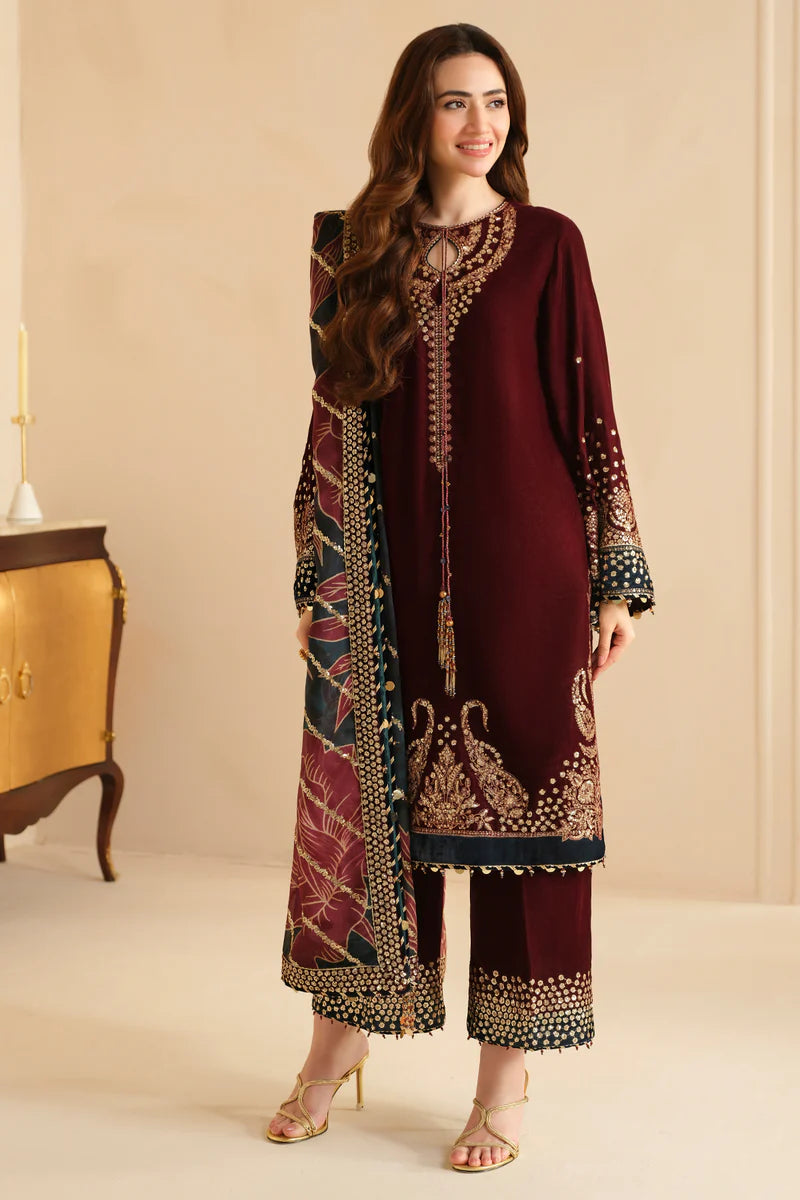 Embroidered Velvet Formal Wear