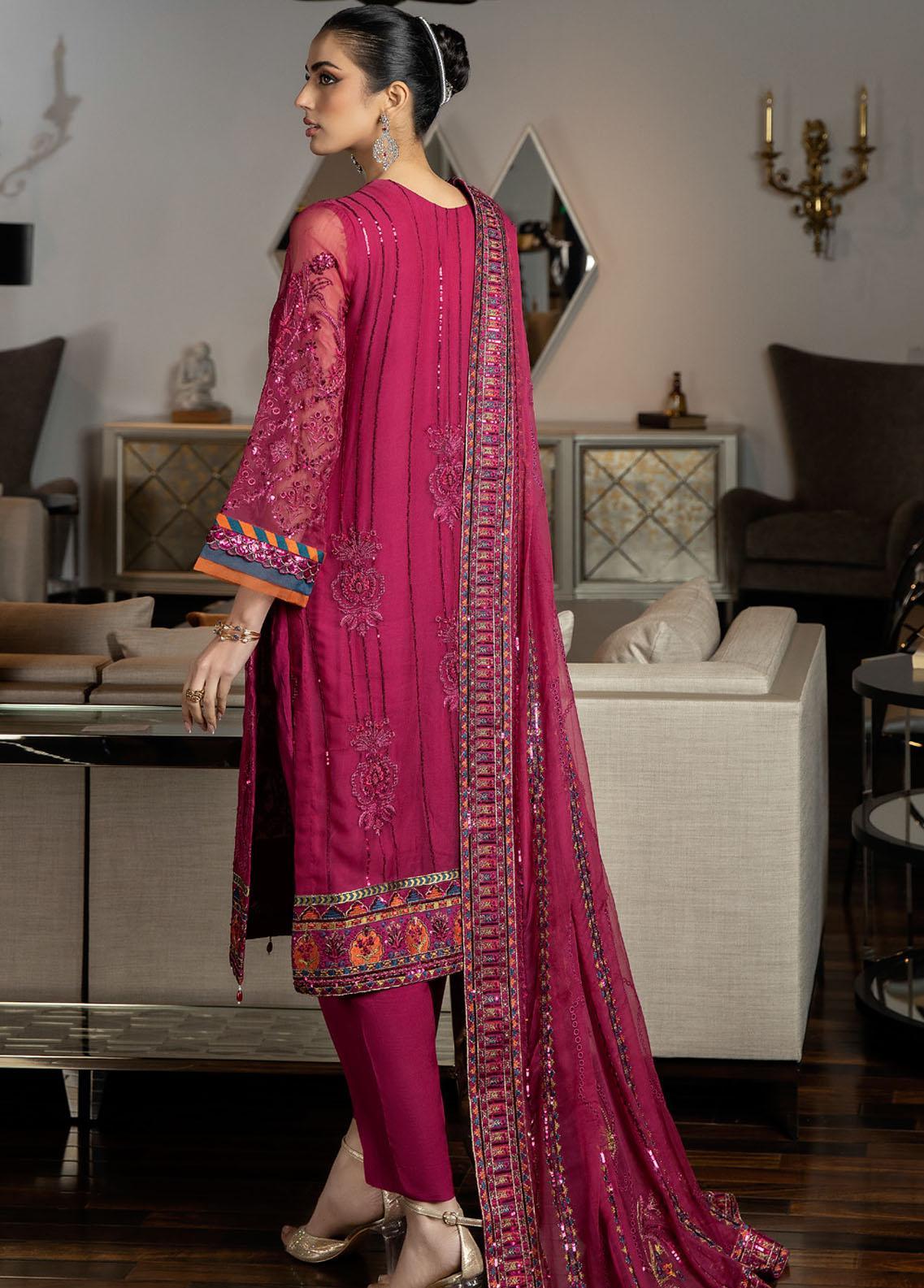 Embroidered Chiffon Suits Unstitched 3 Piece