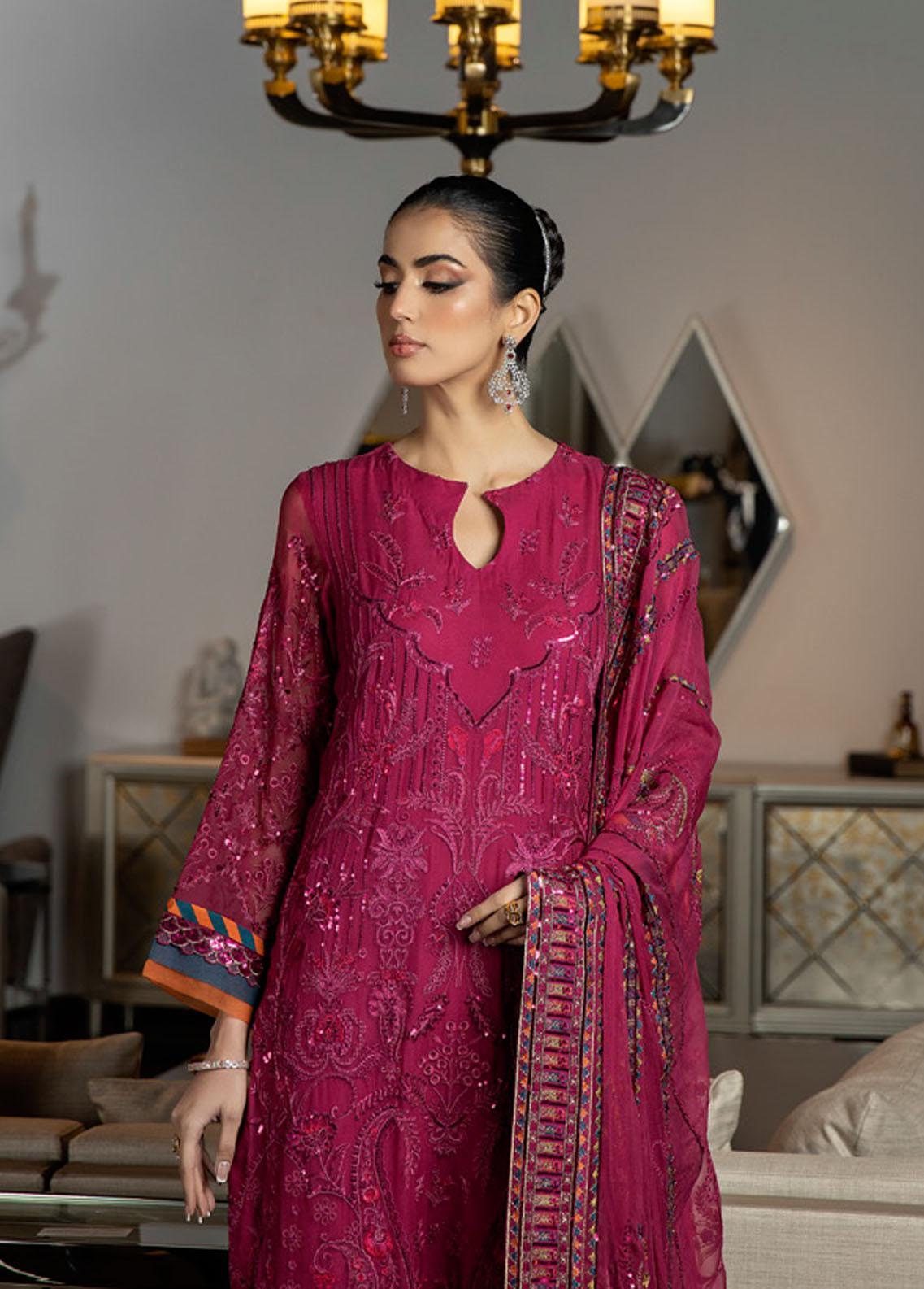 Embroidered Chiffon Suits Unstitched 3 Piece